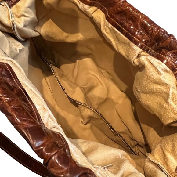 Vtg Furla Floral Tapestry and Leather Shoulder Bag - Picture 12 of 13